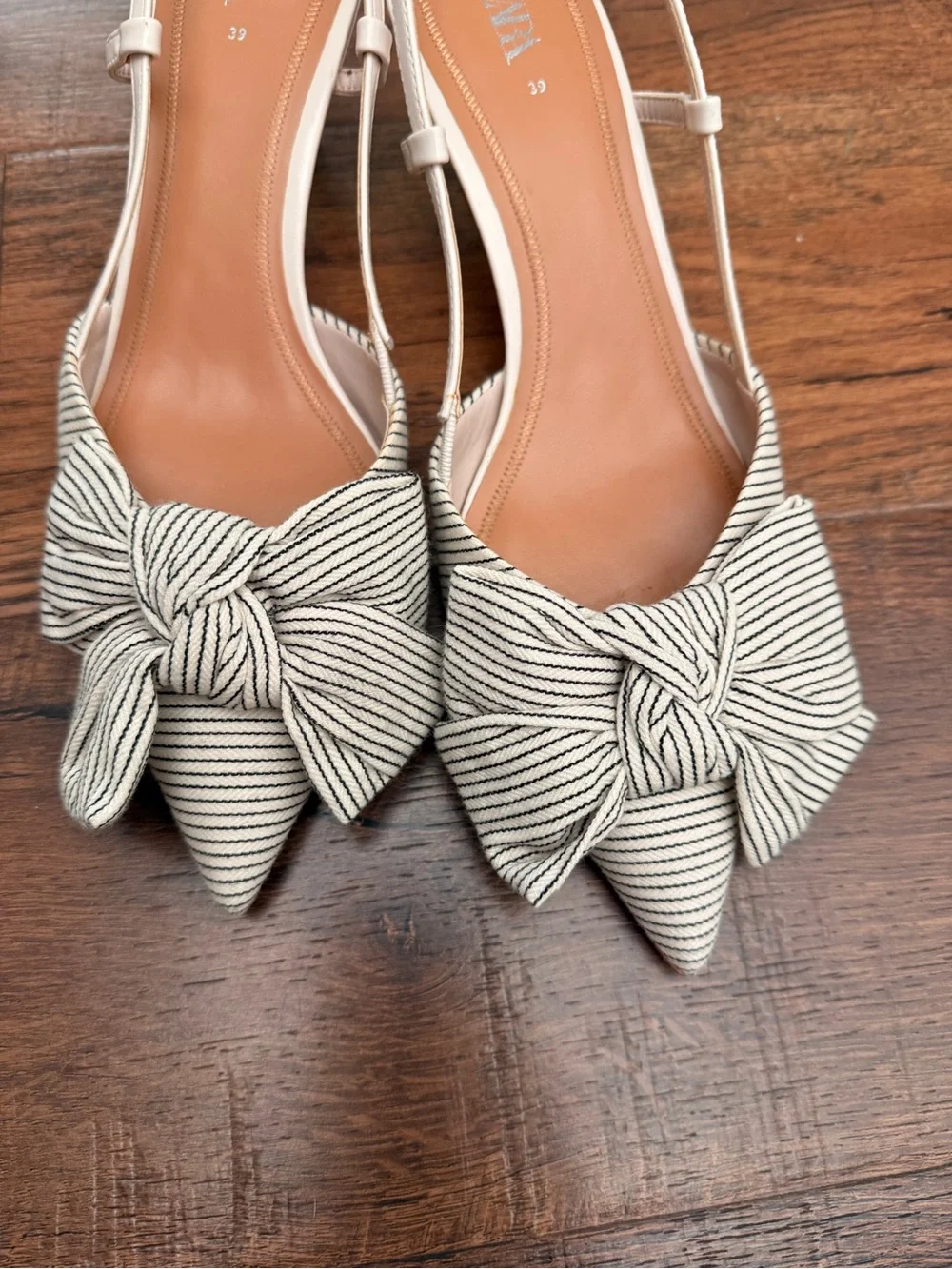 Zara sling back kitten heels size 39